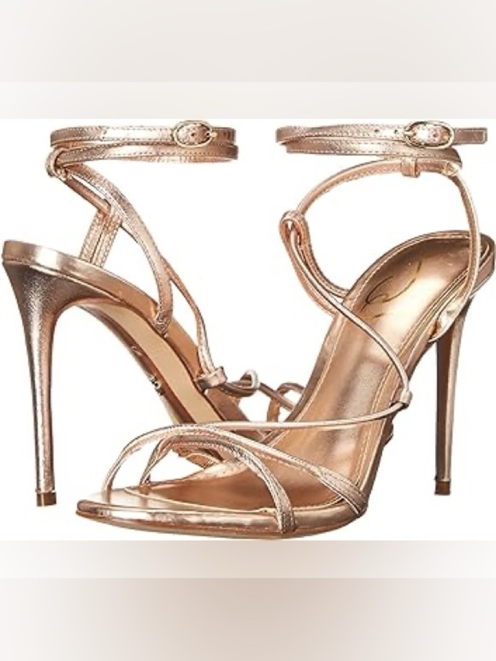 Sam Edelman Rose Gold Strappy Stiletto Heels